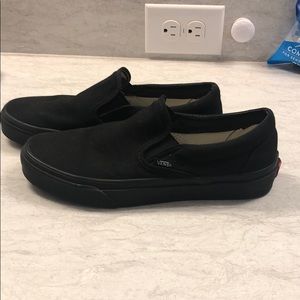 Vans all black slides. 8.5womans. 7mens.
